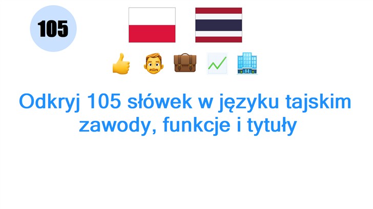 Odkryj 105 słówek w języku tajskim: zawody, funkcje i tytuły
